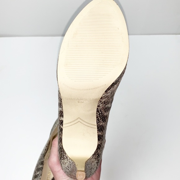 ENZO ANGIOLINI Python Embossed Peep Toe Heels 9.5 NWT - Picture 10 of 10